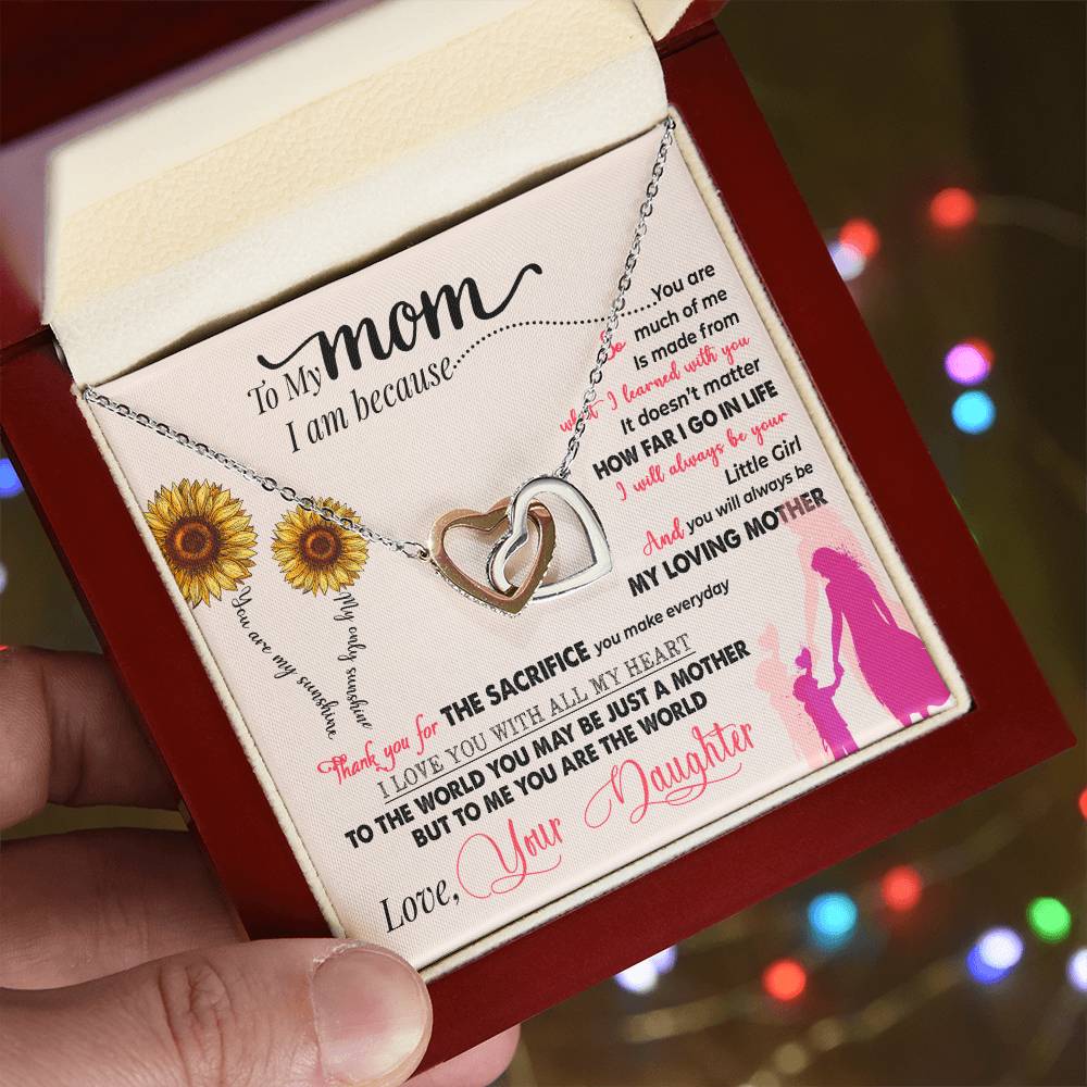 "Thank You for Everything" Necklace for Mom | CZ Crystal Keepsake Gift