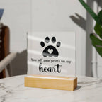 Pawprints in My Heart Keepsake Acrylic Plaque | Pet Memorial Gift