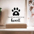 Pawprints in My Heart Keepsake Acrylic Plaque | Pet Memorial Gift