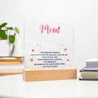 Forever Thankful Mom Keepsake Acrylic Plaque | Grateful Gift for Mother