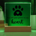 Pawprints in My Heart Keepsake Acrylic Plaque | Pet Memorial Gift