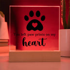 Pawprints in My Heart Keepsake Acrylic Plaque | Pet Memorial Gift