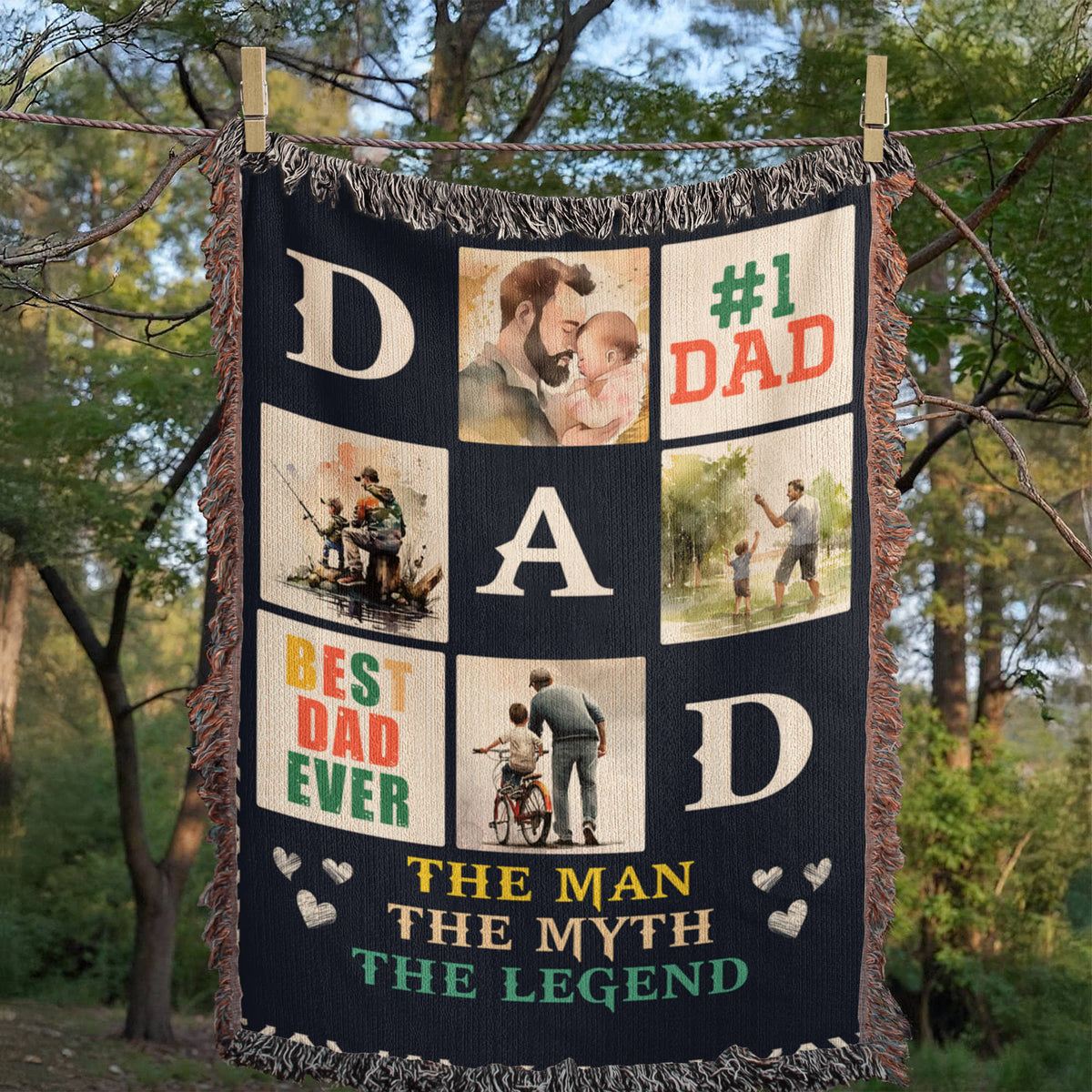 Best Dad Ever Woven Blanket | 100% Cotton | Father's Day Gift