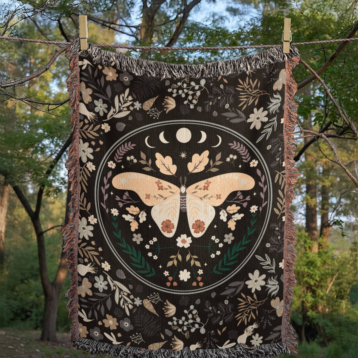 Bohemian Butterfly Woven Blanket | 100% Cotton | Boho Home Decor Gift