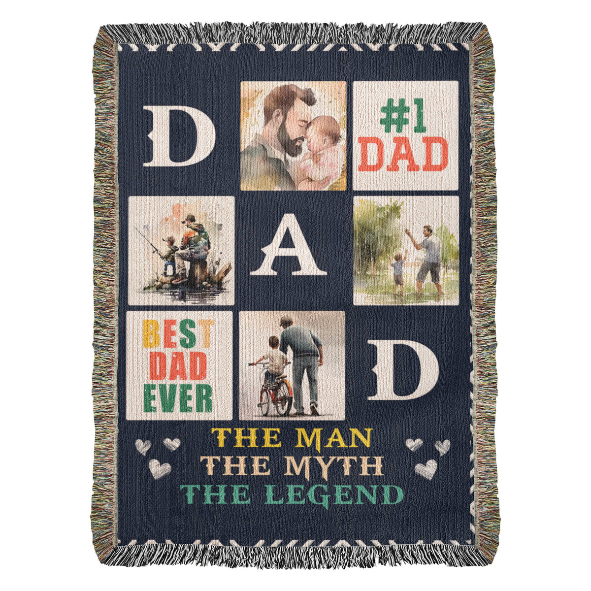 Best Dad Ever Woven Blanket | 100% Cotton | Father's Day Gift