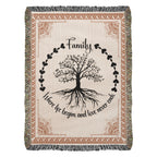 Celtic Tree of Life Woven Blanket | 100% Cotton | Family Heritage Gift