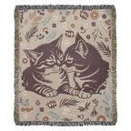 Snuggling Kitties Woven Blanket | 100% Cotton | Cat Lover Gift