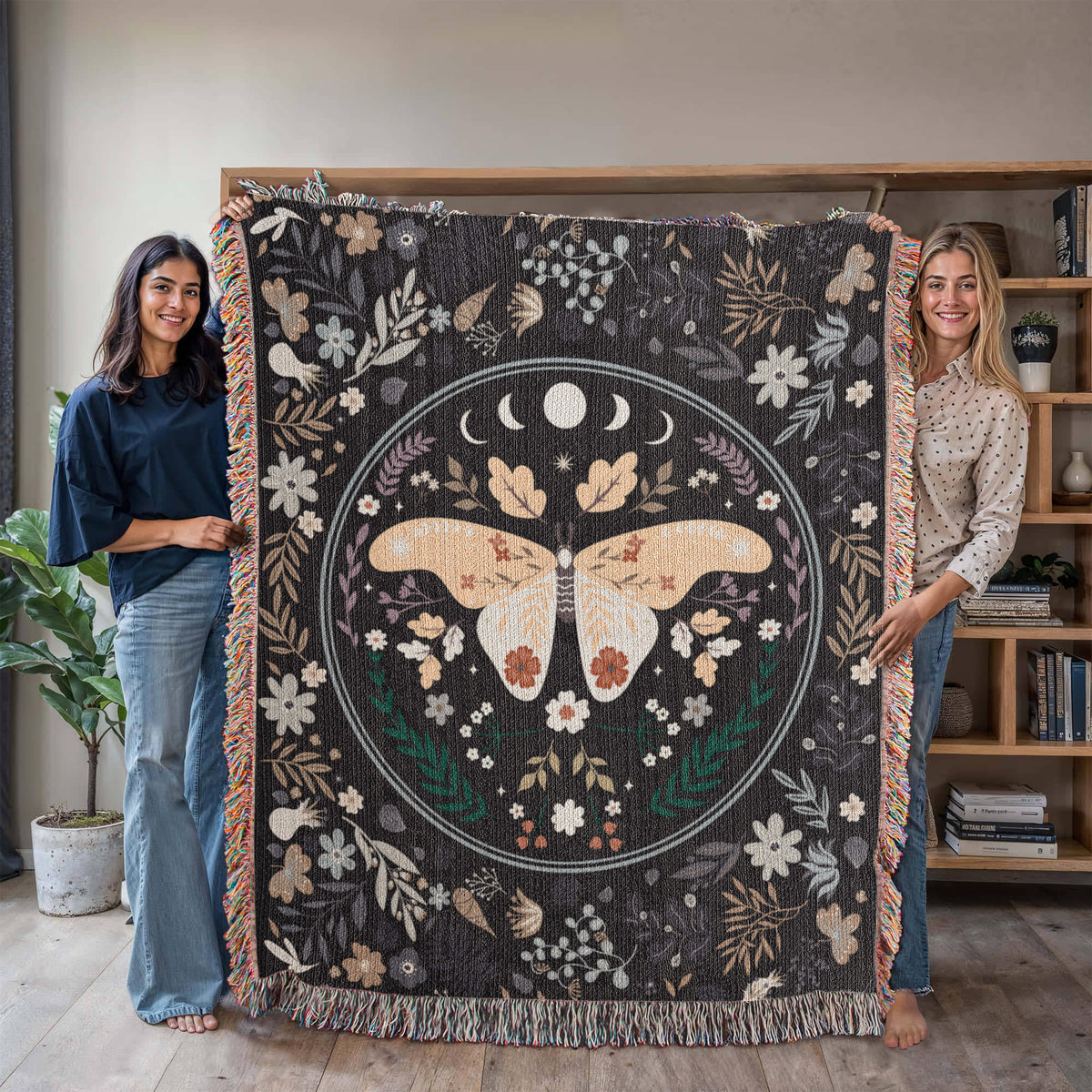 Bohemian Butterfly Woven Blanket | 100% Cotton | Boho Home Decor Gift
