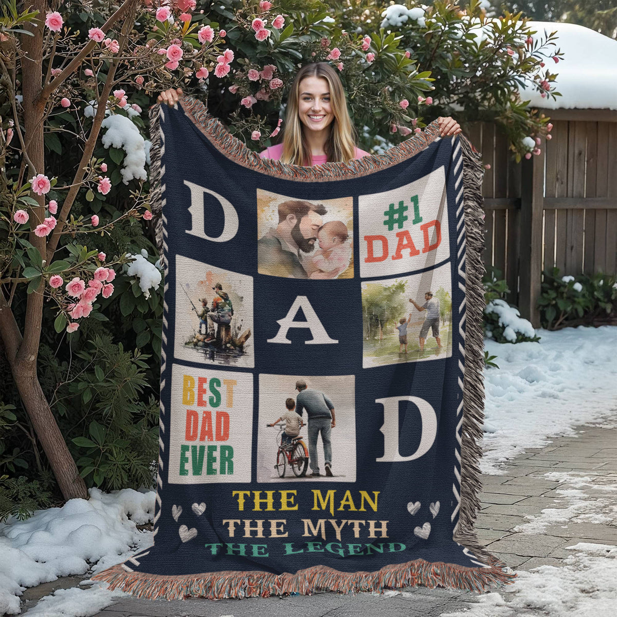 Best Dad Ever Woven Blanket | 100% Cotton | Father's Day Gift