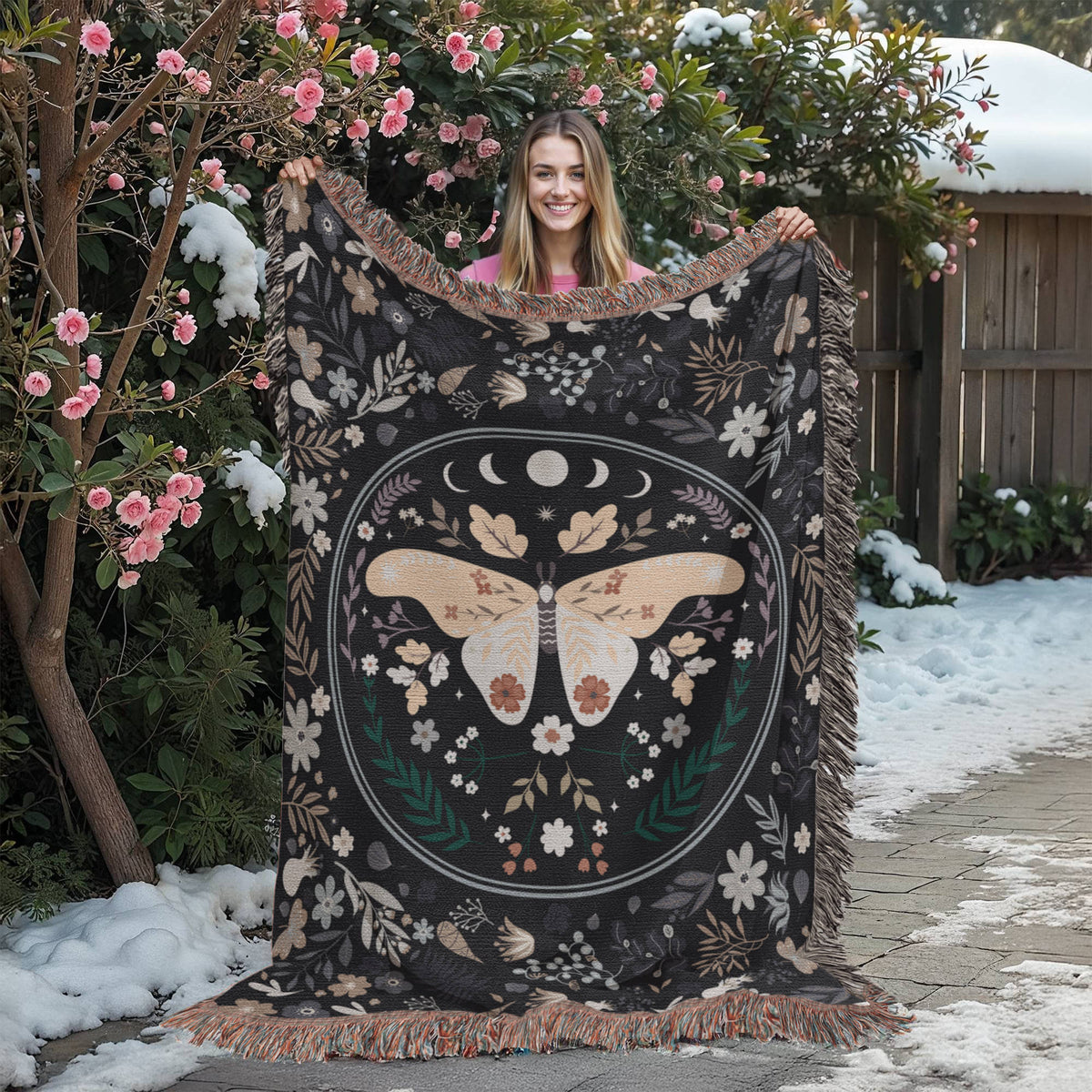 Bohemian Butterfly Woven Blanket | 100% Cotton | Boho Home Decor Gift