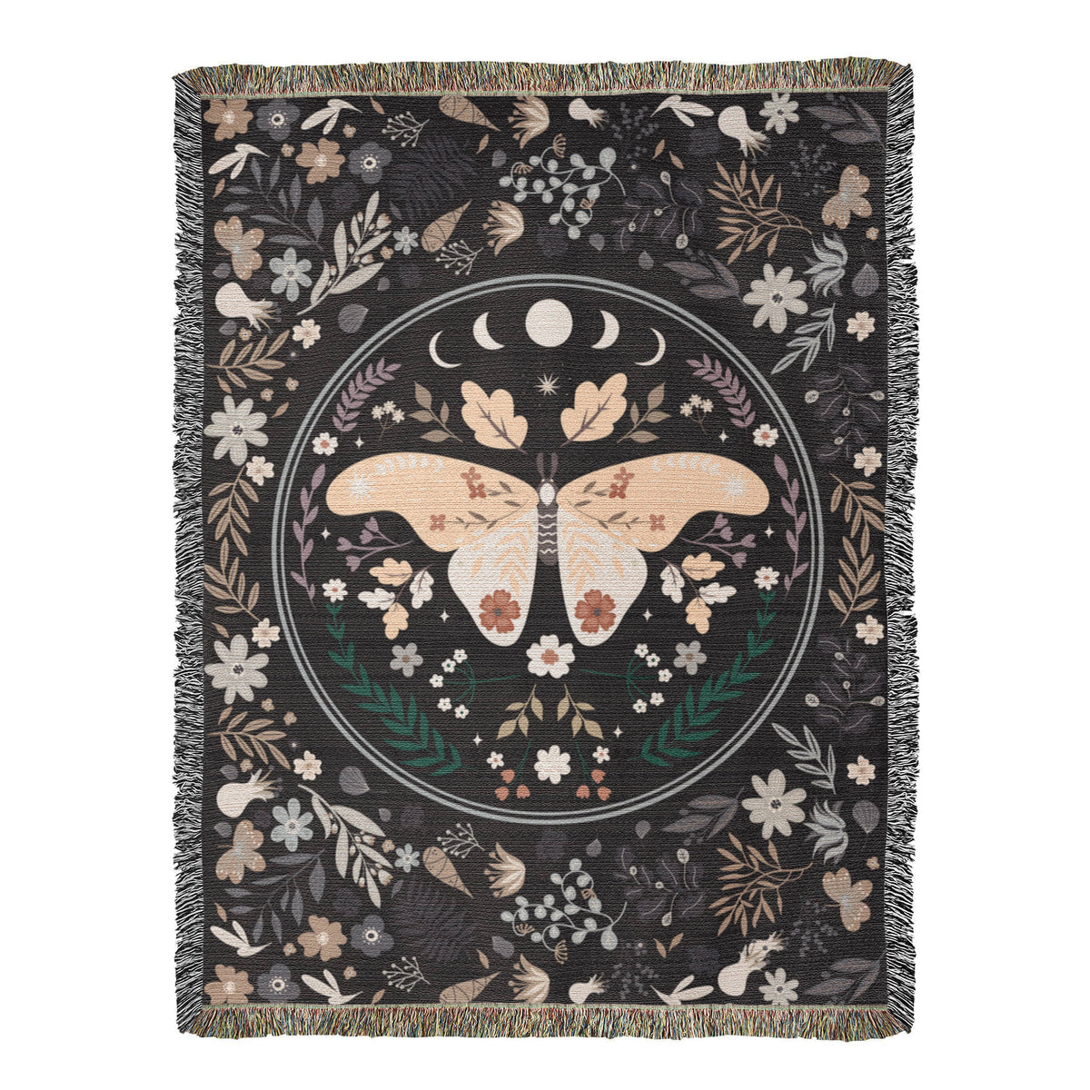 Bohemian Butterfly Woven Blanket | 100% Cotton | Boho Home Decor Gift